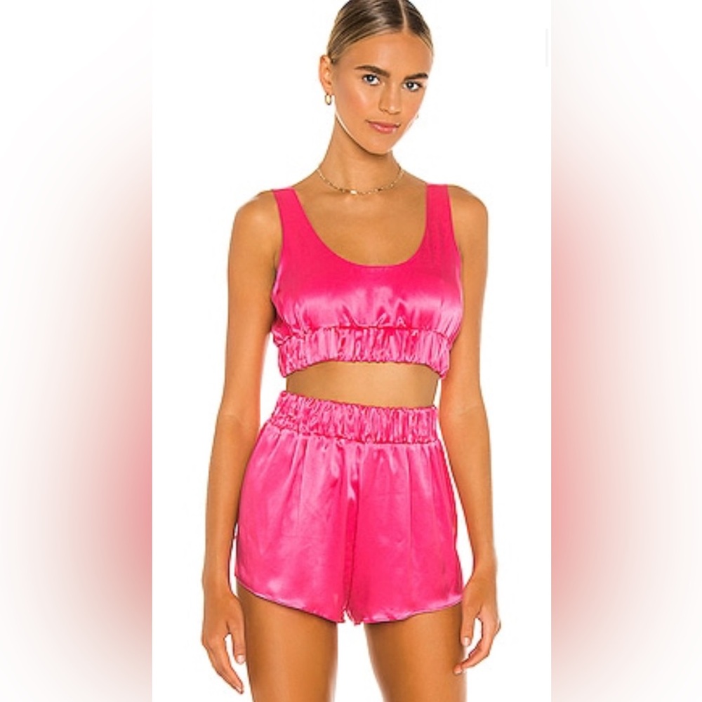 SOLD OUT EVERYWHERE — Natalie Rolt Kora Silk Set in Hot Pink